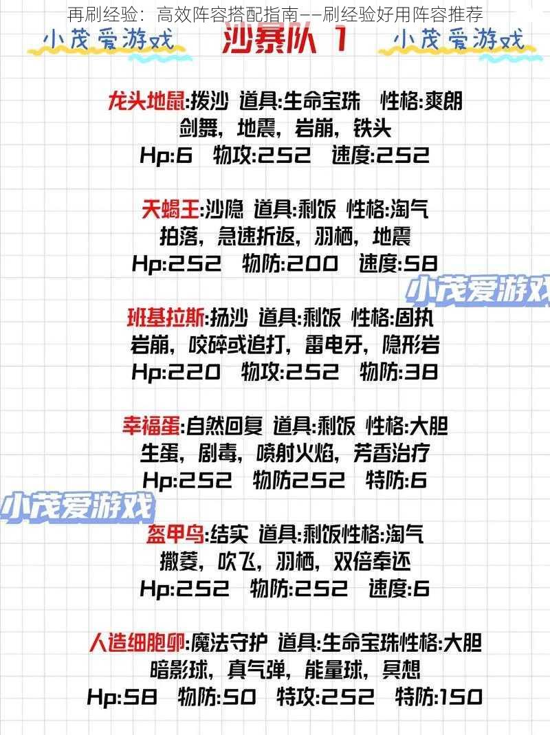 再刷经验:高效阵容搭配指南——刷经验好用阵容推荐